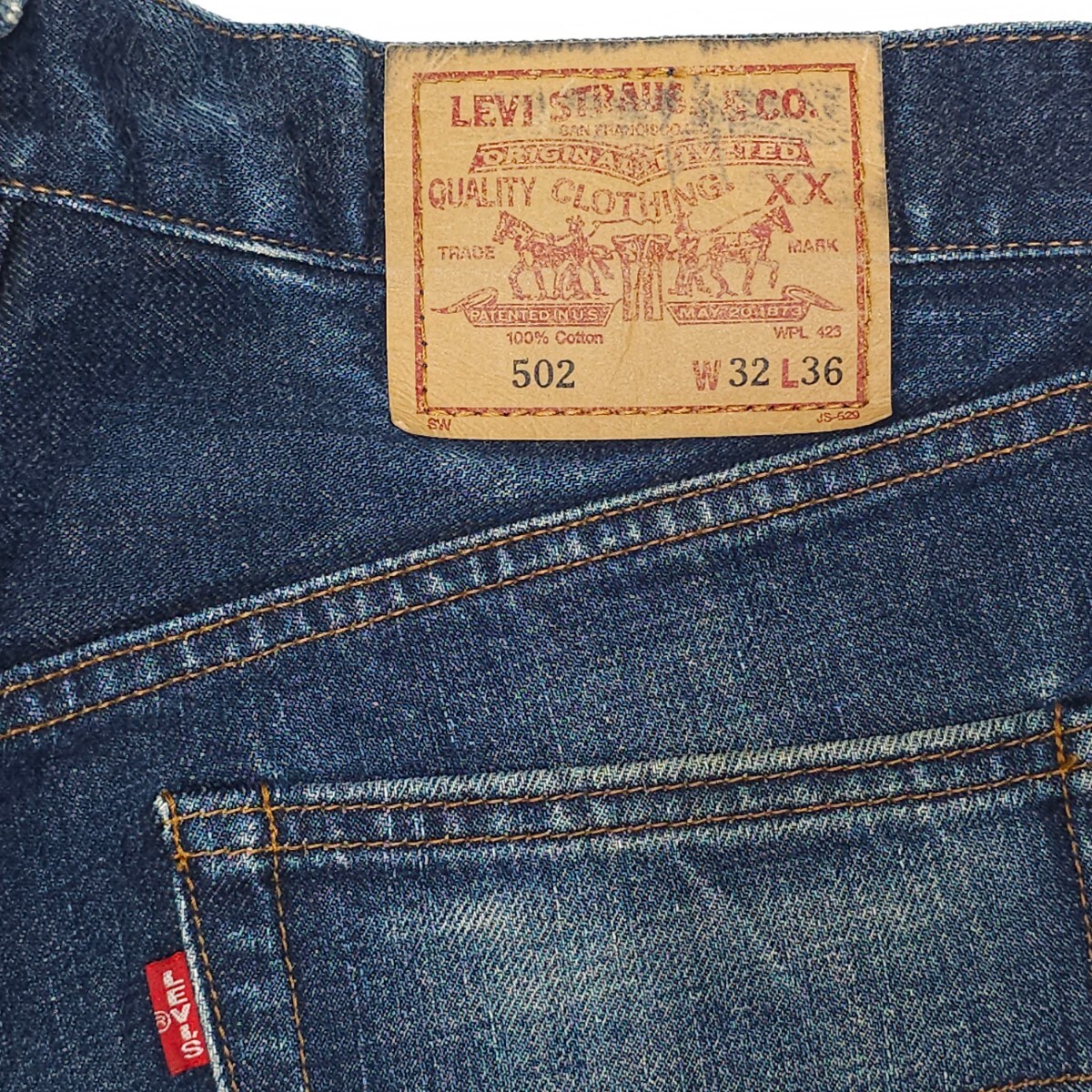 濃紺Levi'sリーバイス☆502XX 502-XXジーンズ32ヴィンテージ復刻テーパード赤耳ビッグEタロンジップBIG-Eジーパンデニムパンツ140周年記念_画像5