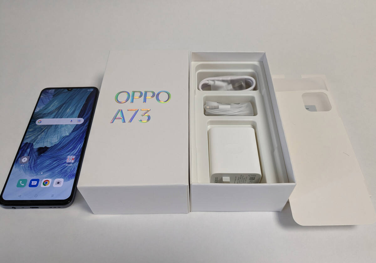 【訳あり】OPPO A73 ネービーブルー 楽天モバイル版 SIMフリーの画像1
