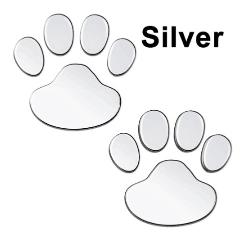 6 pieces set 3D solid pad sticker seal silver color silver dress up cat dog .... cat dog goods car car lovely pair trace bike 