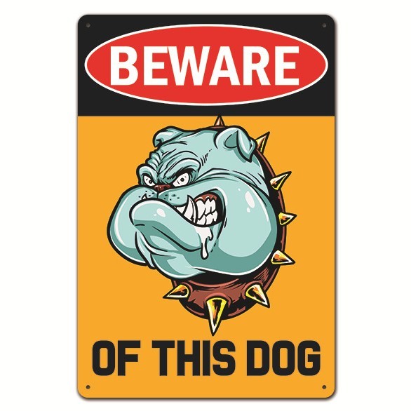 3枚 新品 壁掛けプレート BEWARE OF DOG 猛犬注意 犬に注意 警告版 防犯対策 危険 番犬 狂犬 いぬ イヌ メタル 金属パネル ブリキ看板