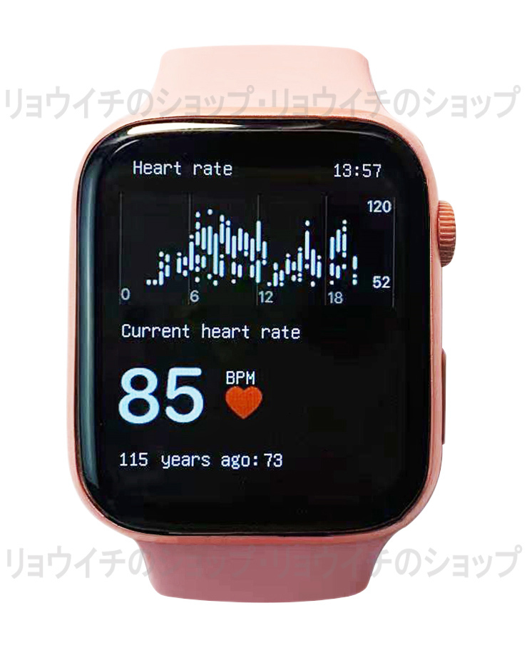 送料無料 Apple Watch 代替品 2.0インチ 大画面 スマートウォッチ 音楽 多機能 Watch8 健康 スポーツ 防水 血中酸素 血圧 iphone ピンク_画像4