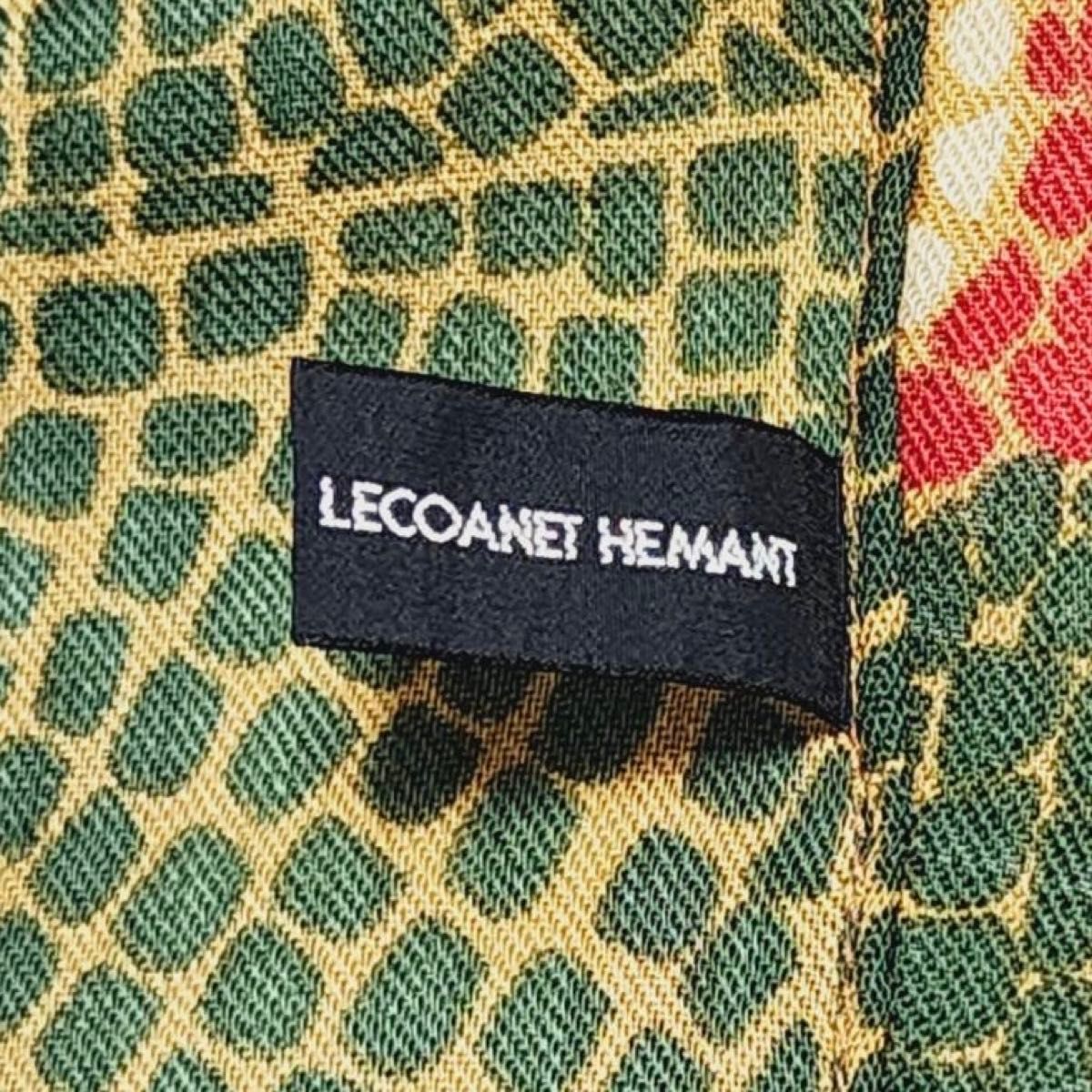 ★LECOANET HEMANT★ ストール モザイク ウール モスグリーン