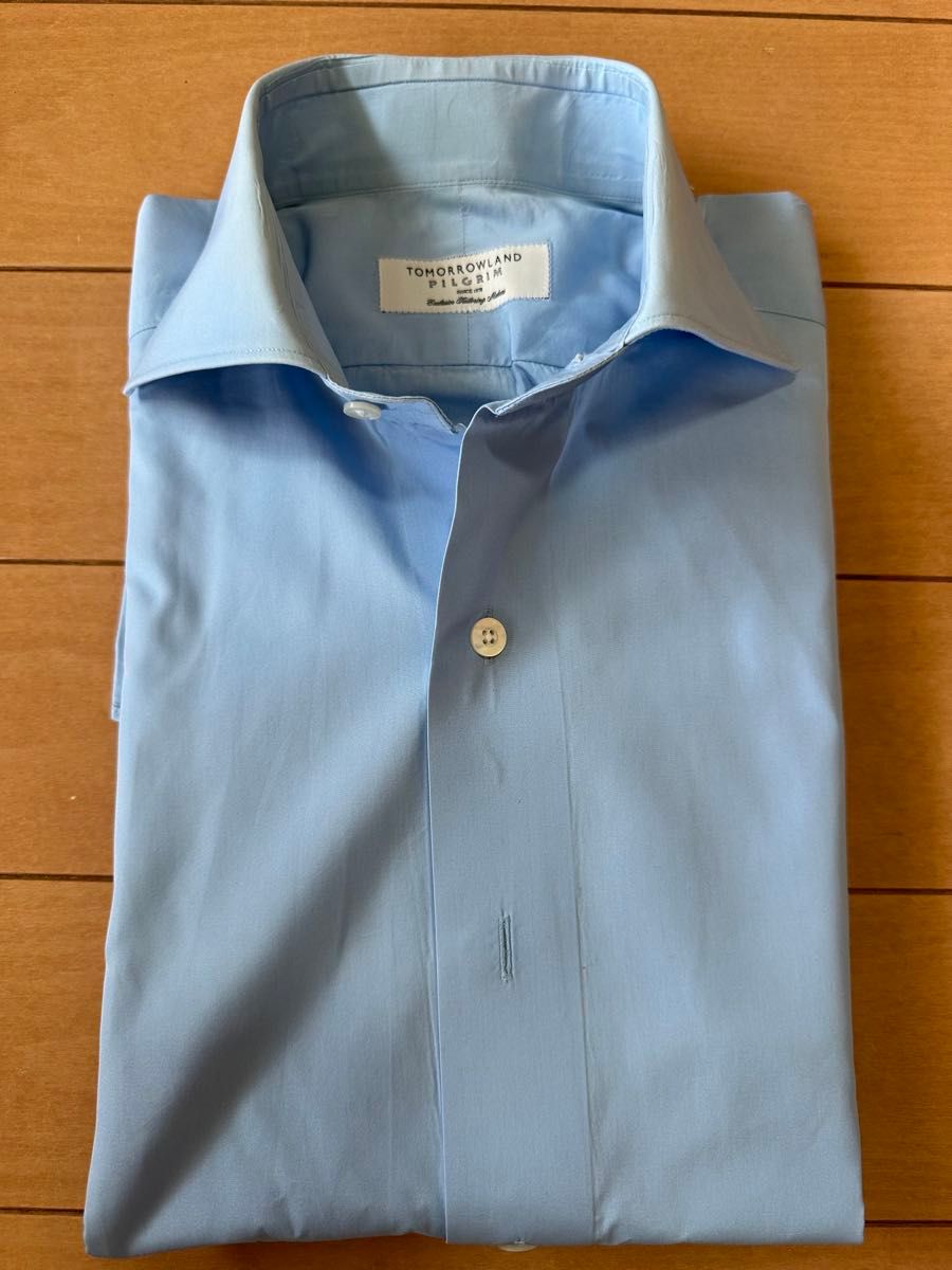 TOMORROWLAND PIRGIMピルグリム ドレスシャツ 37 淡いブルー 定価1.7万