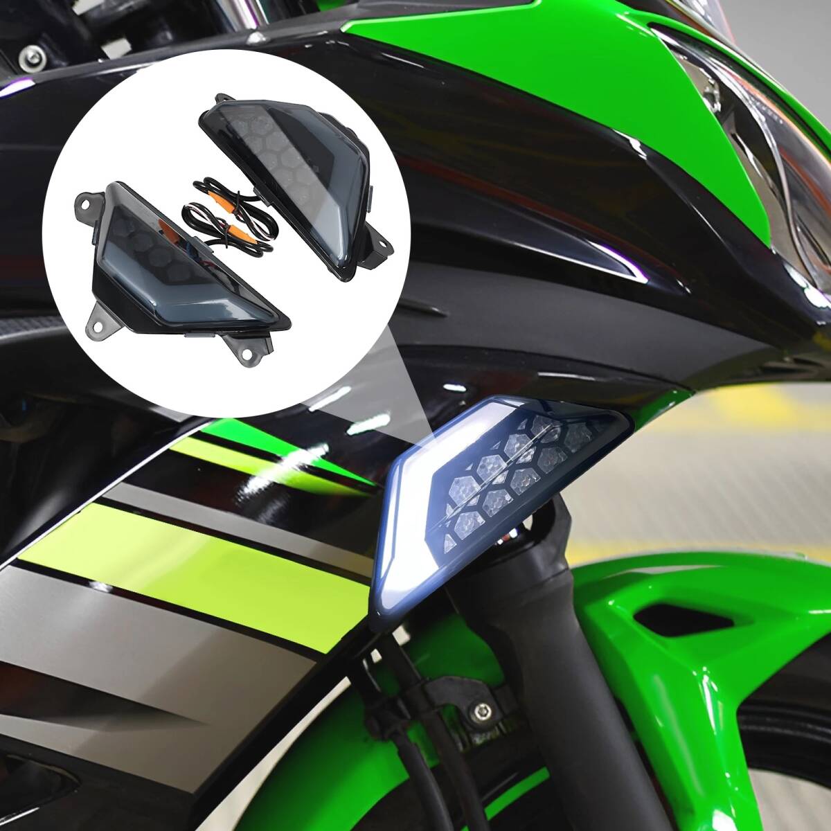 スモーク 社外 LED ウィンカー NINJA250 NINJA400 NINJA 650 スモーク 社外 LED ウィンカー NINJA250 NINJA400 NINJA 650