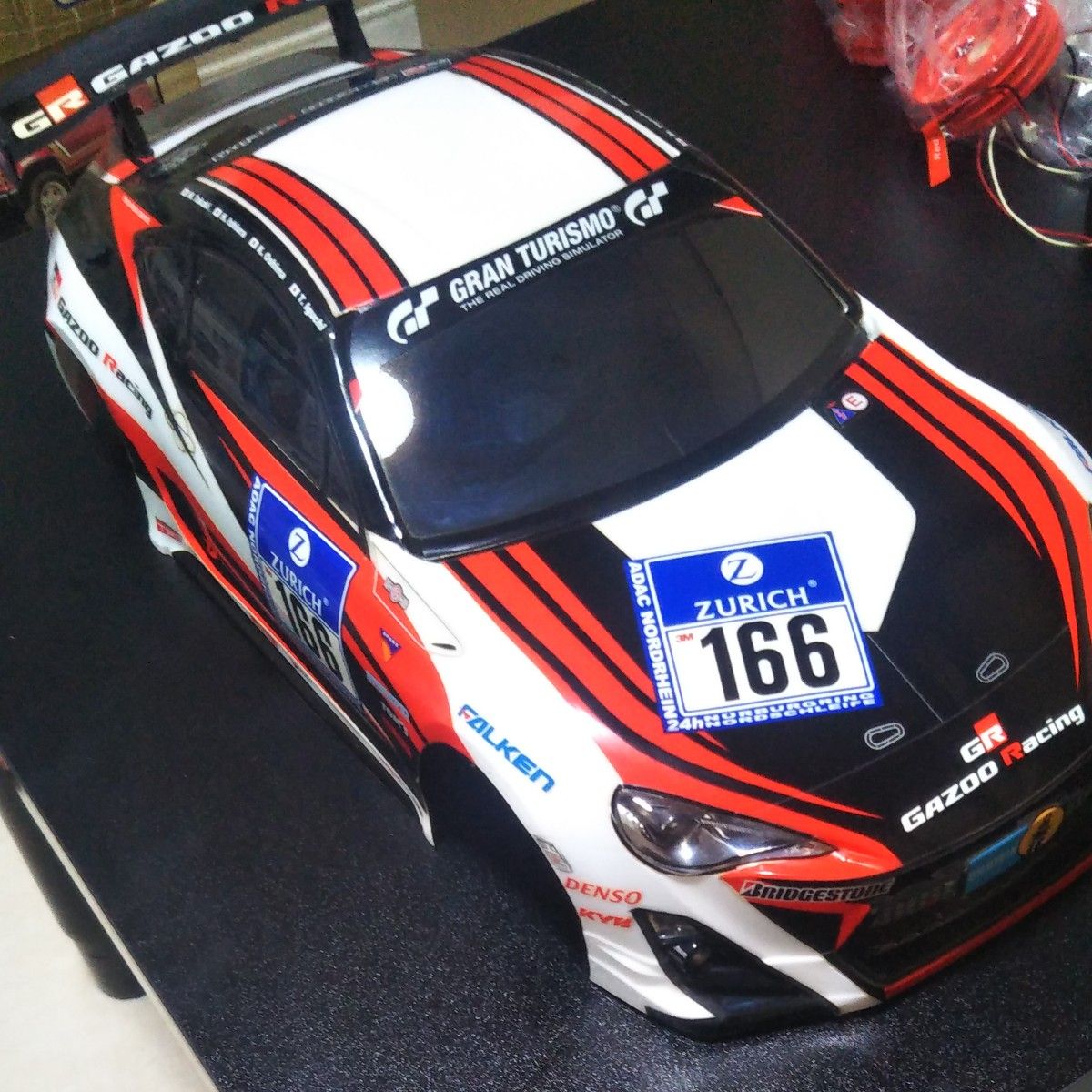 京商 1/10 RCカースペアパーツ GAZOO Racing 86 ラジコンボディ ワイドボディ（タミヤのライトユニット付き）