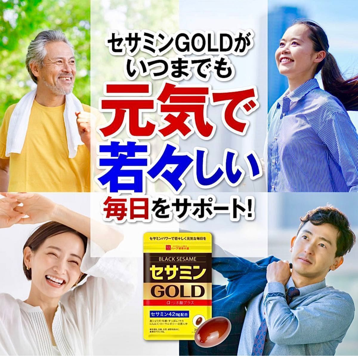 【業界最高クラス配合】セサミンGOLD 黒セサミン サプリ マカ 亜鉛 α-リポ酸 牡蠣 にんにく 国内製造 30日分×3個セット