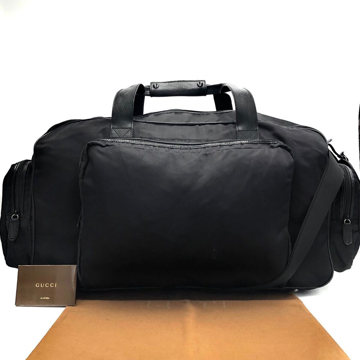 1 jpy ~ rare goods GUCCI Gucci 0123754 2Way nylon shoulder Boston bag Golf bag travel travel bag super high capacity men's 