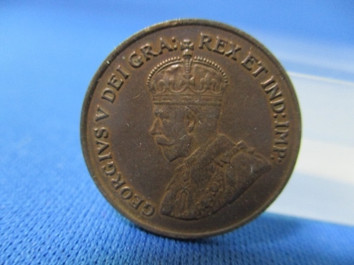 カナダ 1セント銅貨☆1920年／ジョージ5世／美品／アンティークコイン／c0509-4_画像1