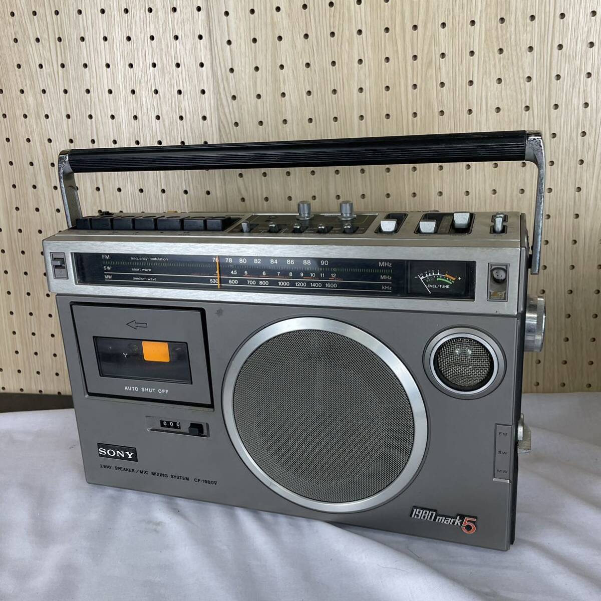 SONY ソニー ラジカセ　CF-1980V カセットレコーダー　1980mark5 電源コードなし　動作未確認 佐川100_画像1