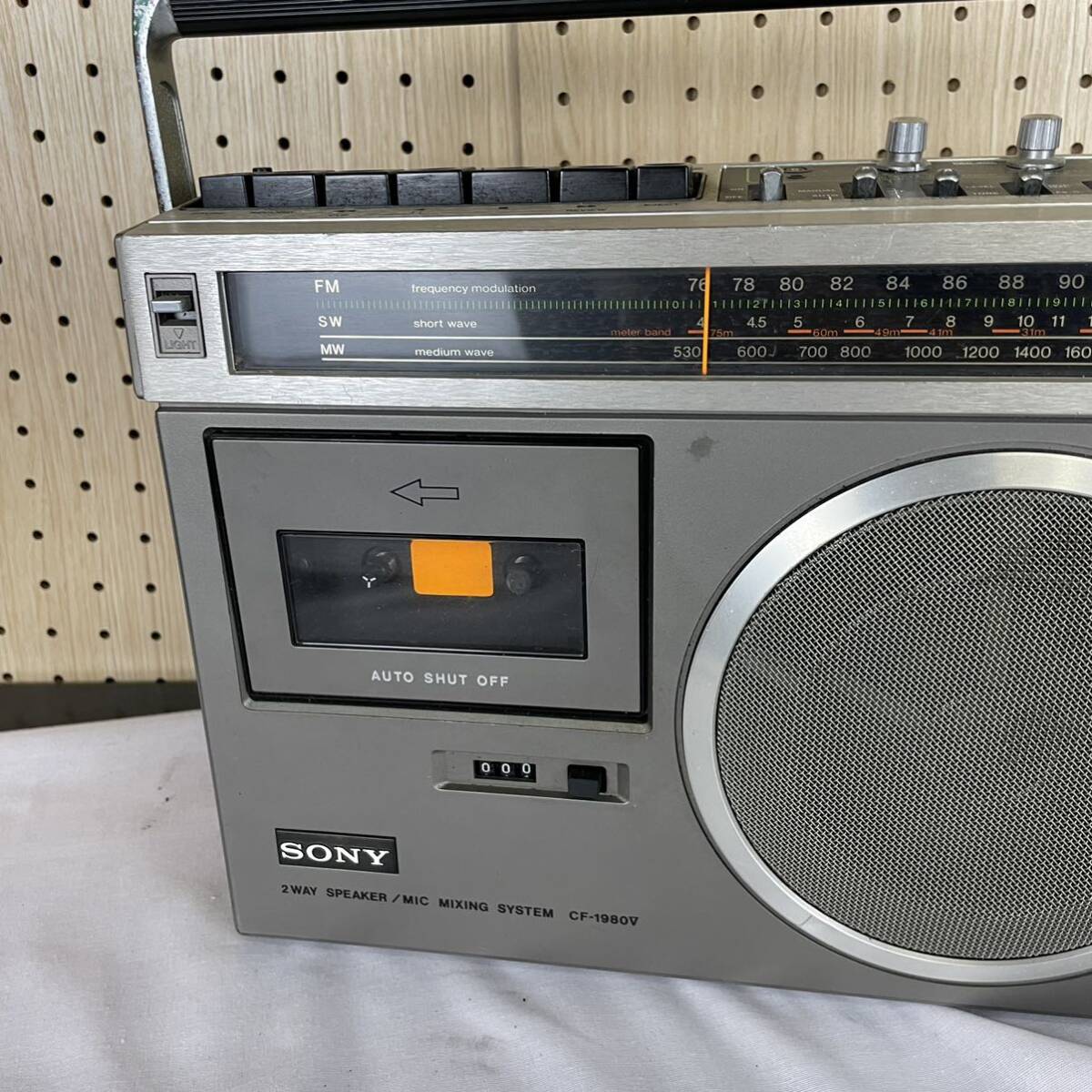 SONY ソニー ラジカセ　CF-1980V カセットレコーダー　1980mark5 電源コードなし　動作未確認 佐川100_画像2