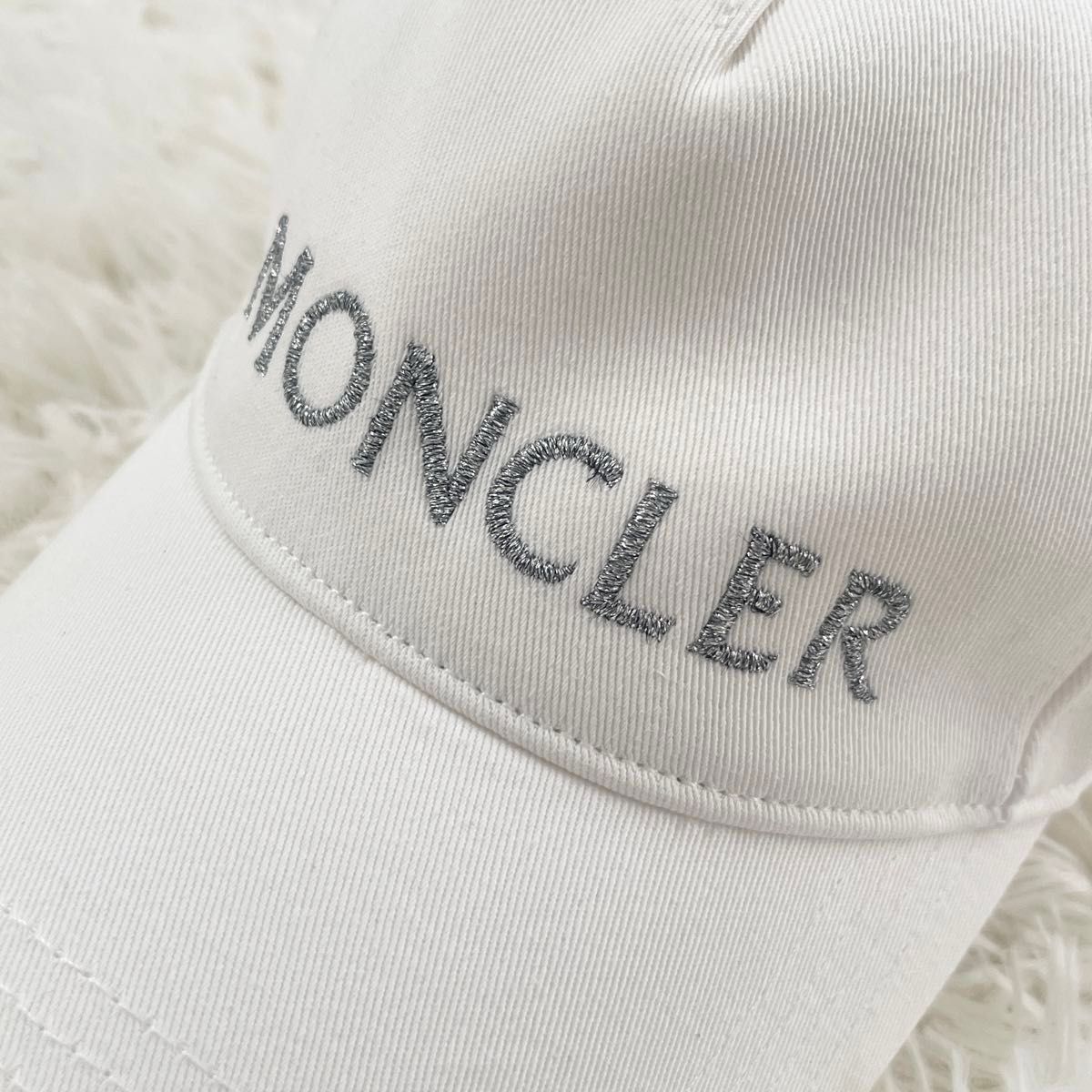 美品 MONCLER モンクレール キャップ ホワイト