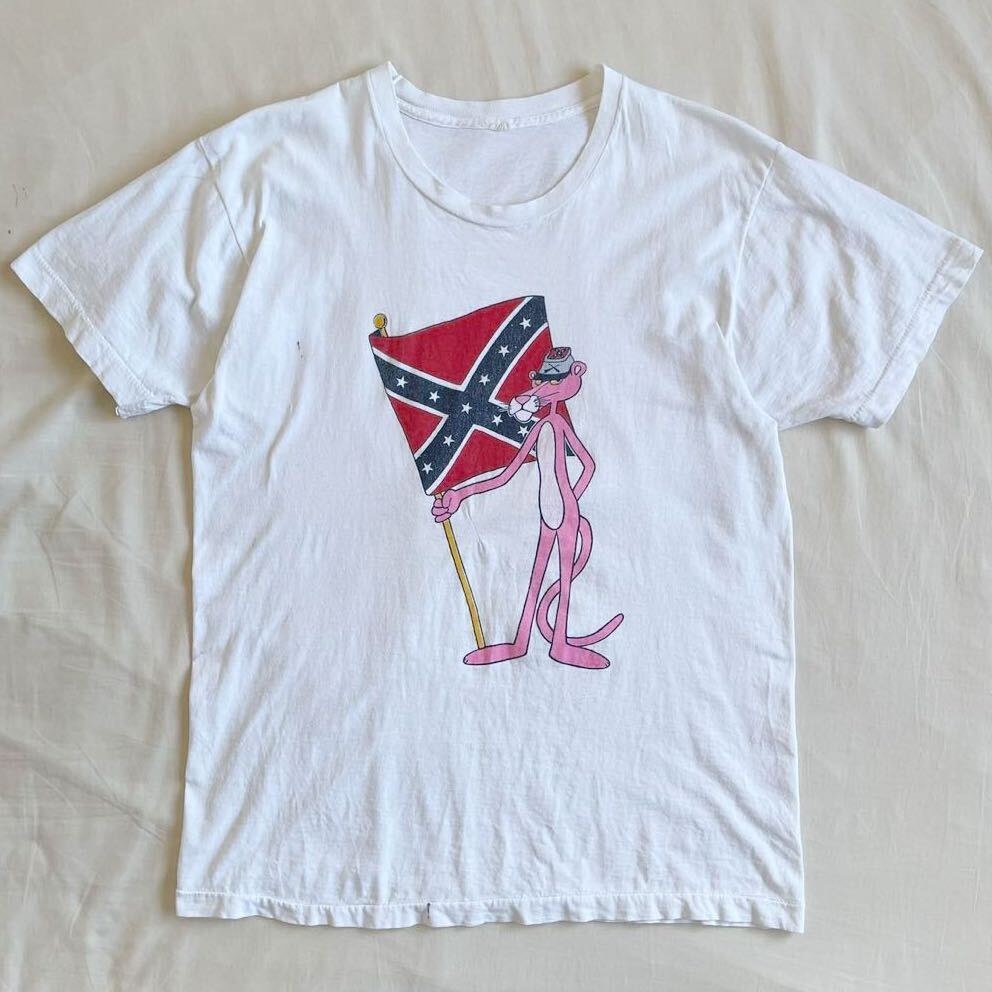 80s Pink Panther Tシャツ XL 綿100 USA製 FRUIT OF THE LOOM ピンクパンサー キャラ アニメ ビンテージ 70s 90s_画像1