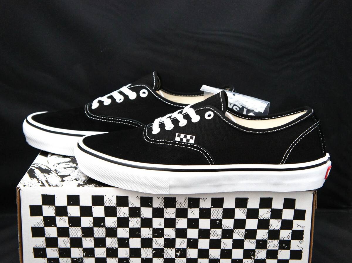 SALE！ 送料無料！【新品】US9 27cm VANS バンズ SKATE AUTHENTIC スケート オーセンティック ブラック/ホワイト 3_画像1