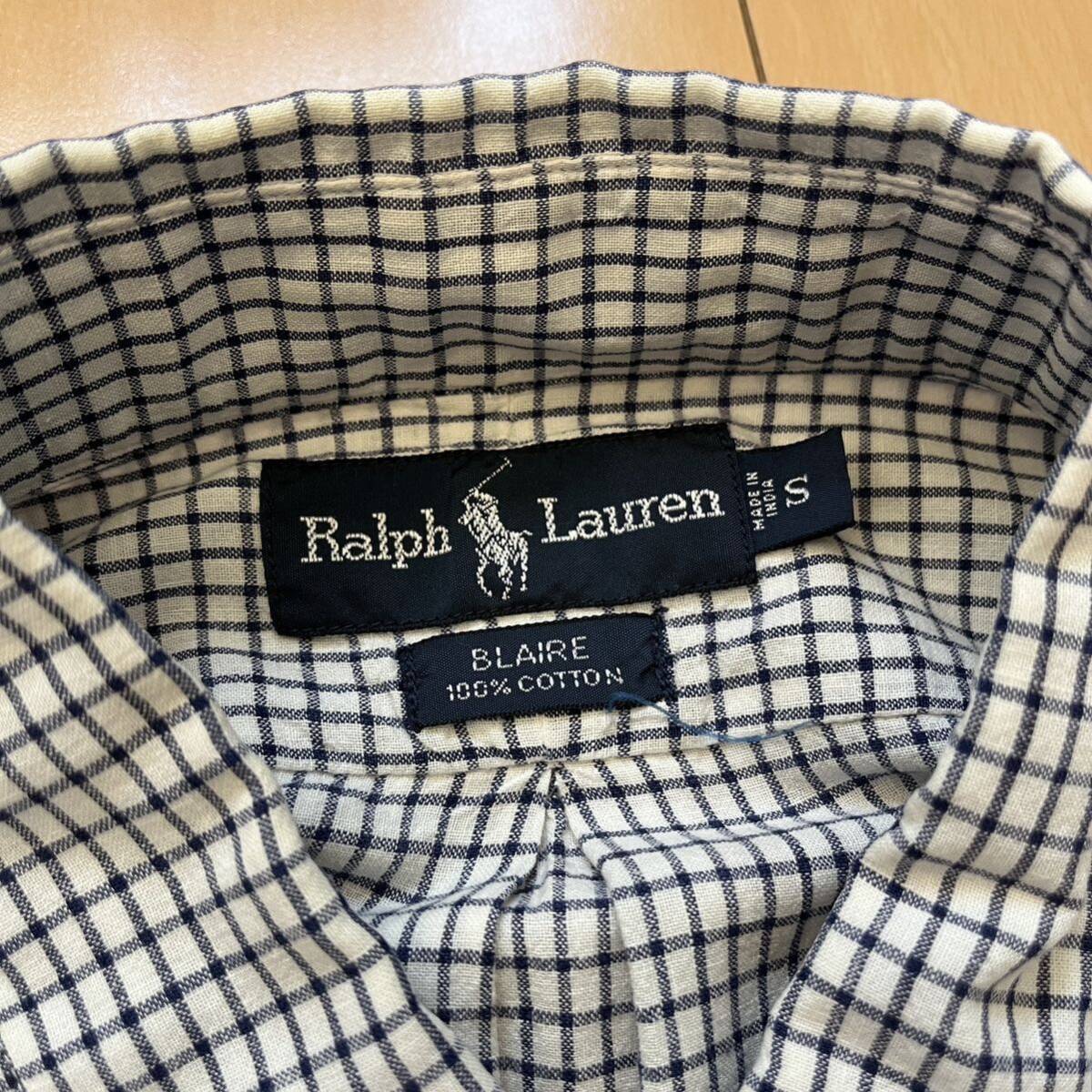 90s Ralph Lauren ラルフローレン 長袖シャツ チェックシャツ ウィンドウペンチェック BLAIRE 古着 ヴィンテージ ビンテージ ボタンダウン _画像2