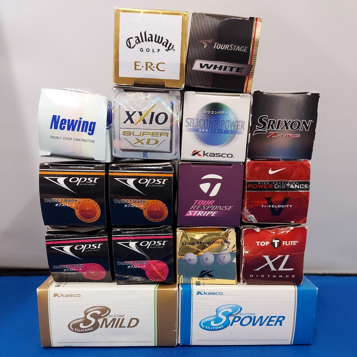 ★未使用/保管品 ゴルフボール 16箱 54ヶセットまとめてSRIXON/TOURSTAGE/Callaway/BRIDGESTONE/XX10/Kasco/SRIXON/NIKE/opst/TaylorMade★_画像5