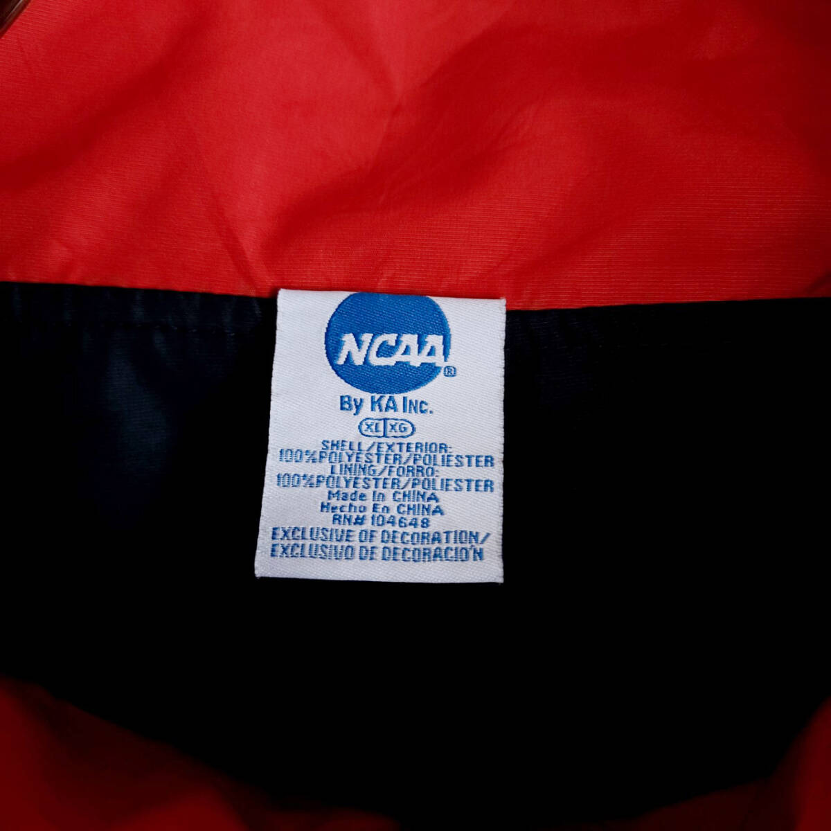 XLサイズ/NCAA RU 刺繍 ハーフジップ 長袖 プルオーバー ジャケット ネイビー×レッド系 古着【1000円スタート】_画像5