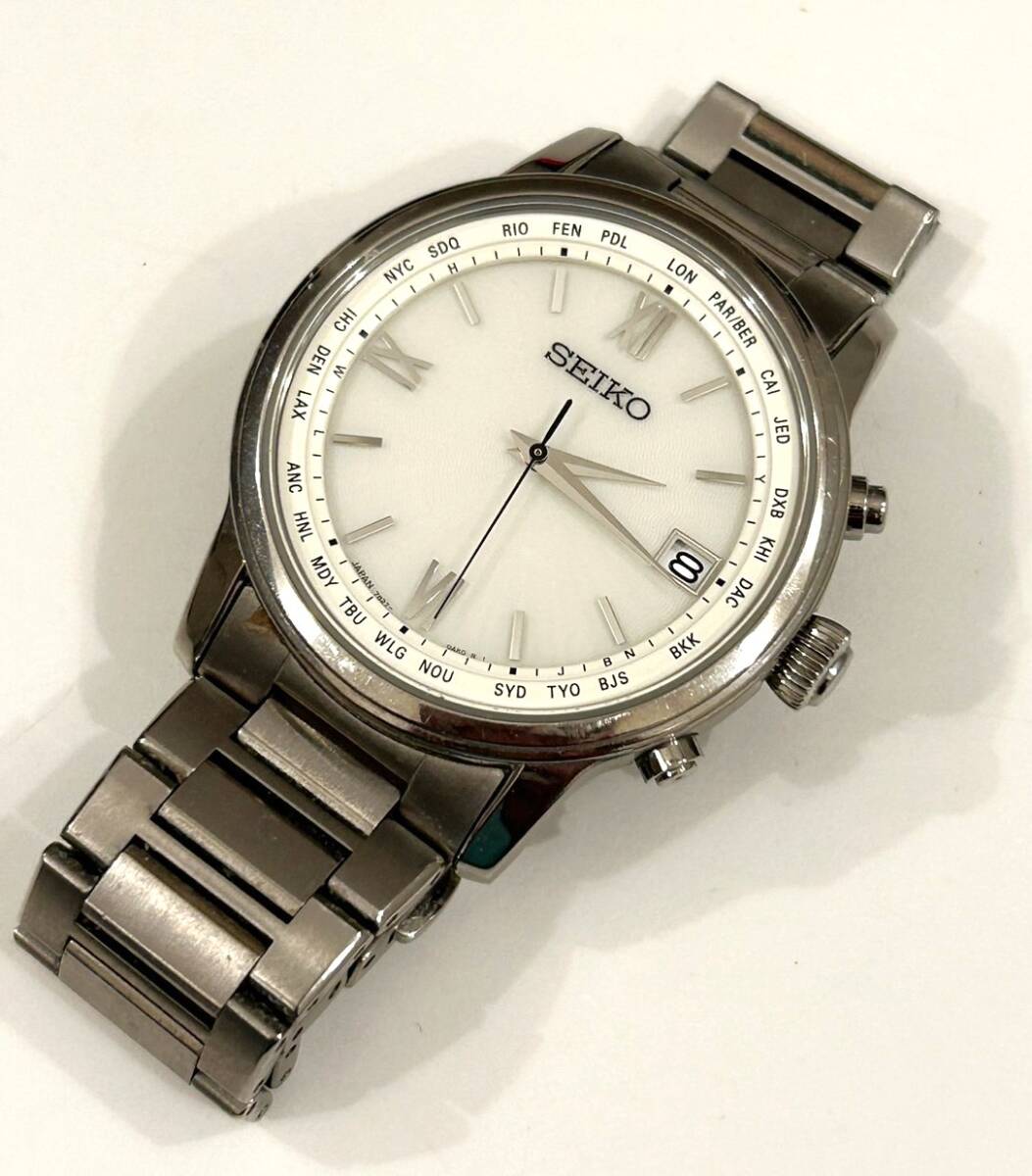 B8)100円～SEIKO/セイコー ブライツ SAGZ095 7B27-0AE0 メンズ チタン 電波ソーラー_画像1