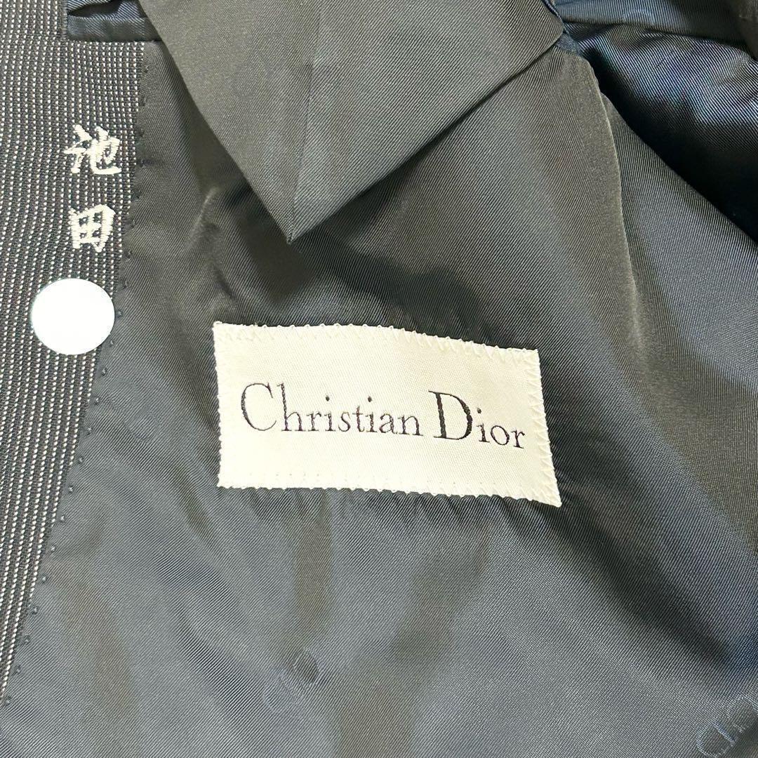 【高級】Christian Dior　＜英雄の逸品＞（M相当）セットアップ　パンツスーツ　ストライプ　センタープレス　3ボタン 背抜き_画像7