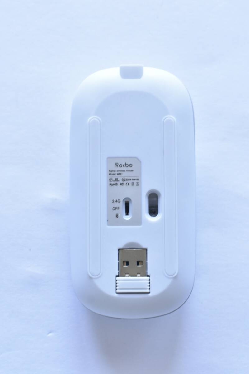 【Type-C充電式】 マウス Bluetooth5.2 無線 ワイヤレス 静音 瞬時接続 超薄型 小型 高感度 USB充電式 2.4GHz ホワイト/S9_画像8