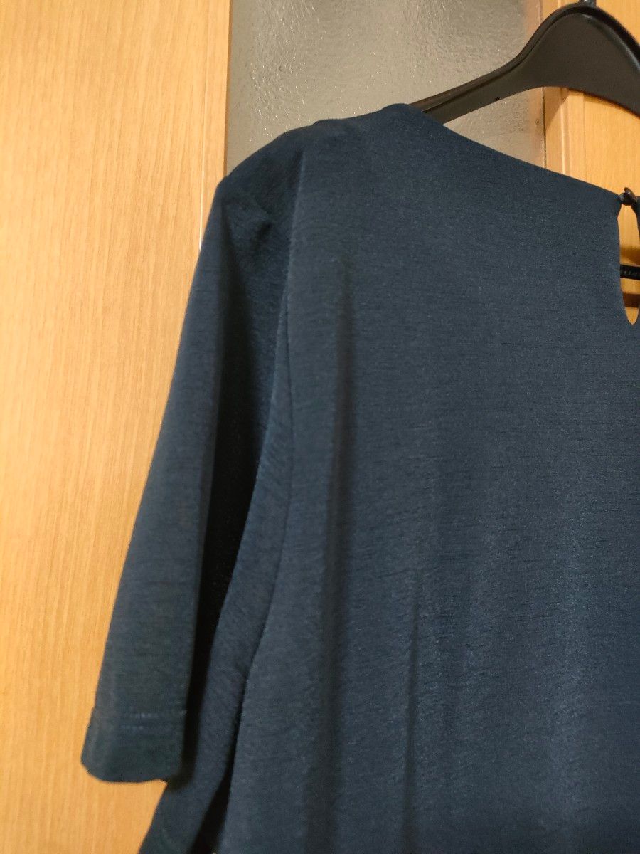 セール！TALBOTS 　シンプルワンピース　ネイビー　 XL 半袖ワンピース 上品 春夏 紺