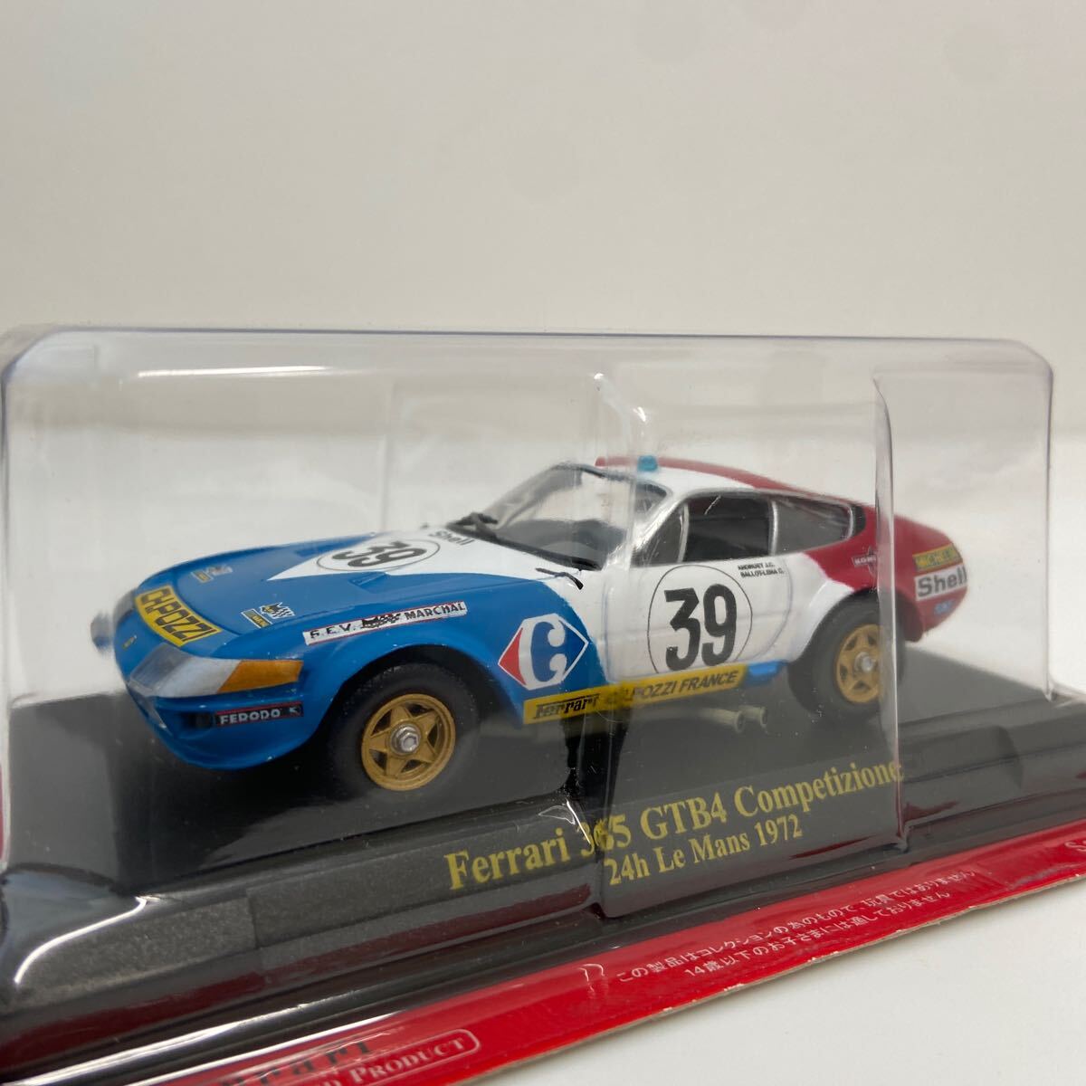 アシェット 公式フェラーリF1コレクション 1/43 #77 Ferrari 365GTB4 Competizione 1972 #39 シャルル・ポッジ ルマン24時間レースミニカー_画像1