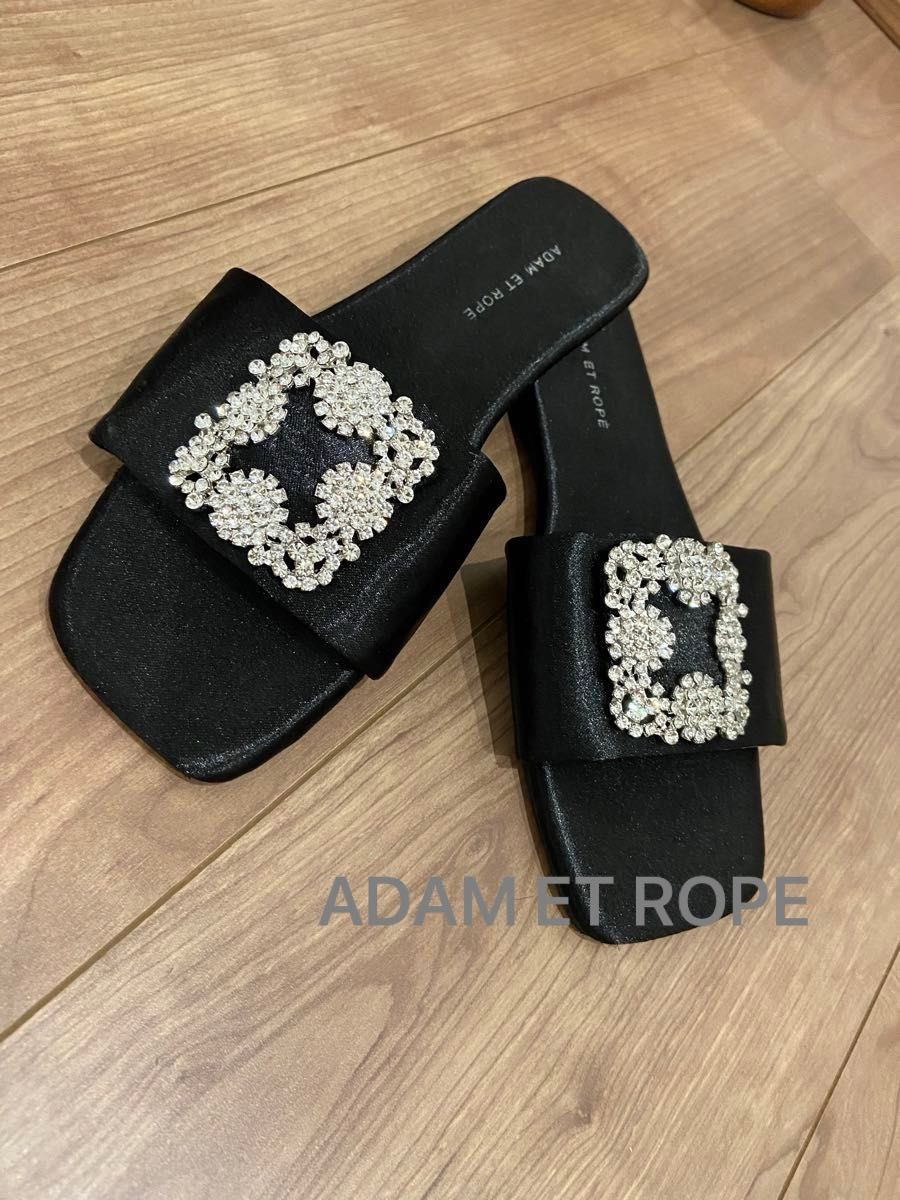 ADAM ET ROPE ビジューフラットサンダル　23.0 