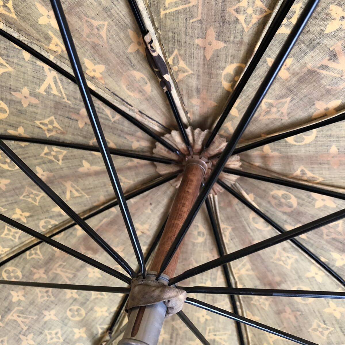 【ジャンク】ルイヴィトン モノグラム 傘 ブラウン ベージュ アンブレラ ロゴモチーフ 長傘 の画像6