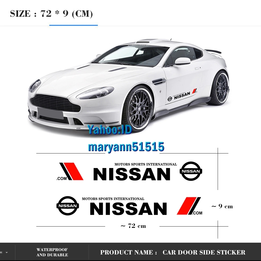 NISSAN サイドステッカー 左右2枚セット♪ ニッサン 日産 デカール ニスモ NISMO シルビア スカイライン ノート マーチ エクストレイルの画像2