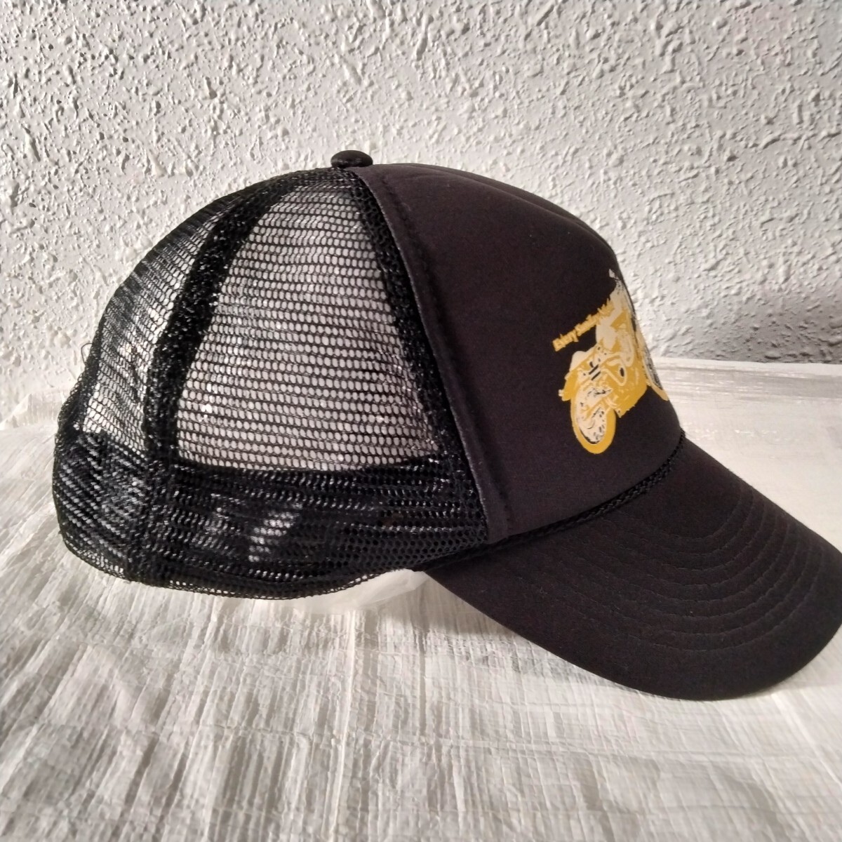 vintage motorcycles racing trucker mesh capビンテージ　モーター　レーシング　トラッカー　メッシュ　キャップ　ブラック　黒　男女兼_画像6