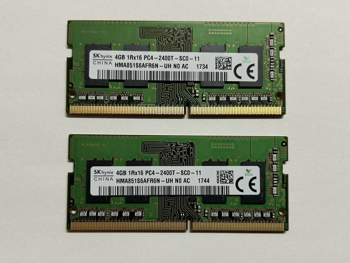 SK hynix 4GB 1Rx16 PC4-2400T 2枚セット_画像1