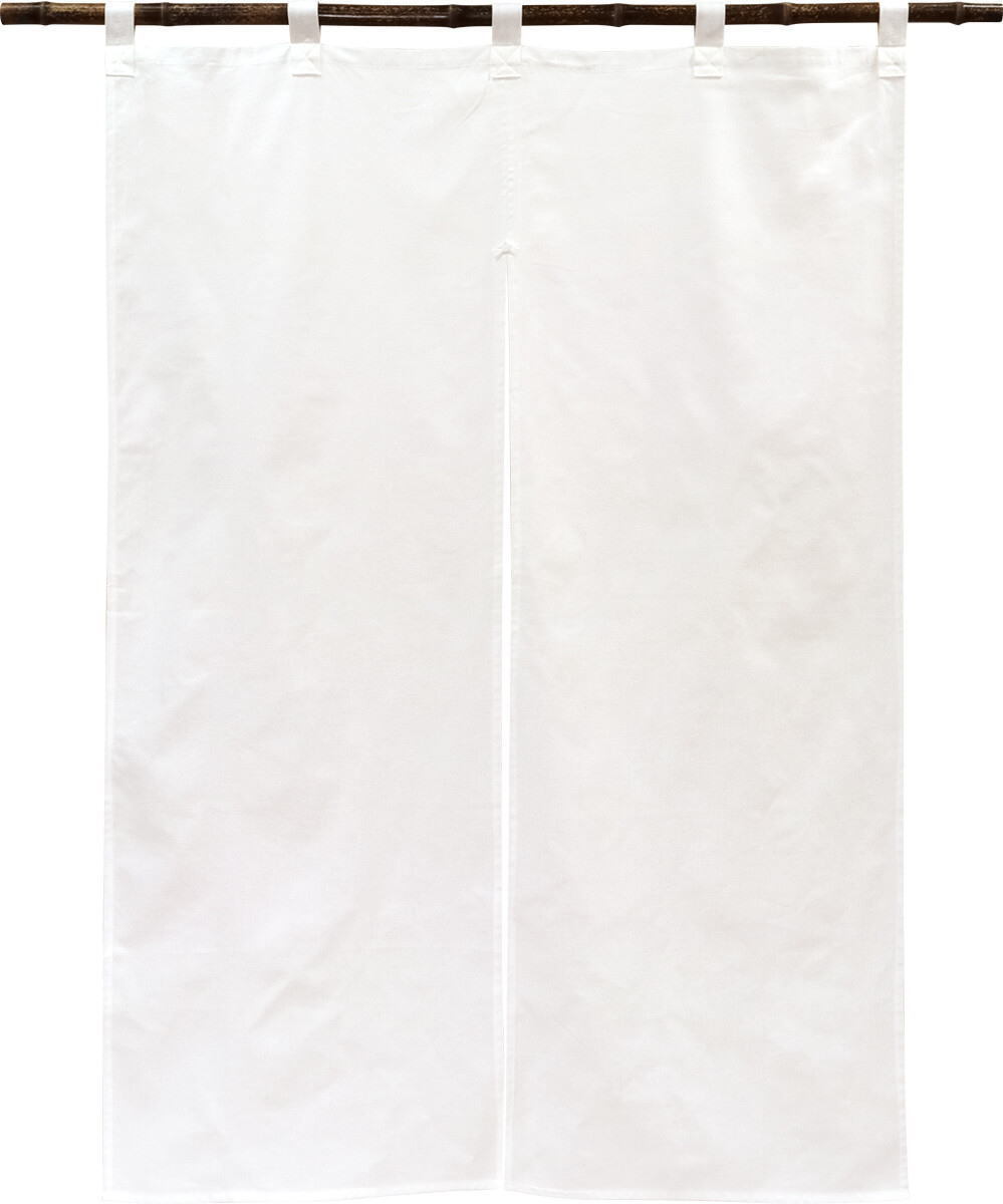 厚手 綿のれん幅85cm×丈120cm「天竺」（共チチ5個付き）cos-11849白_画像4