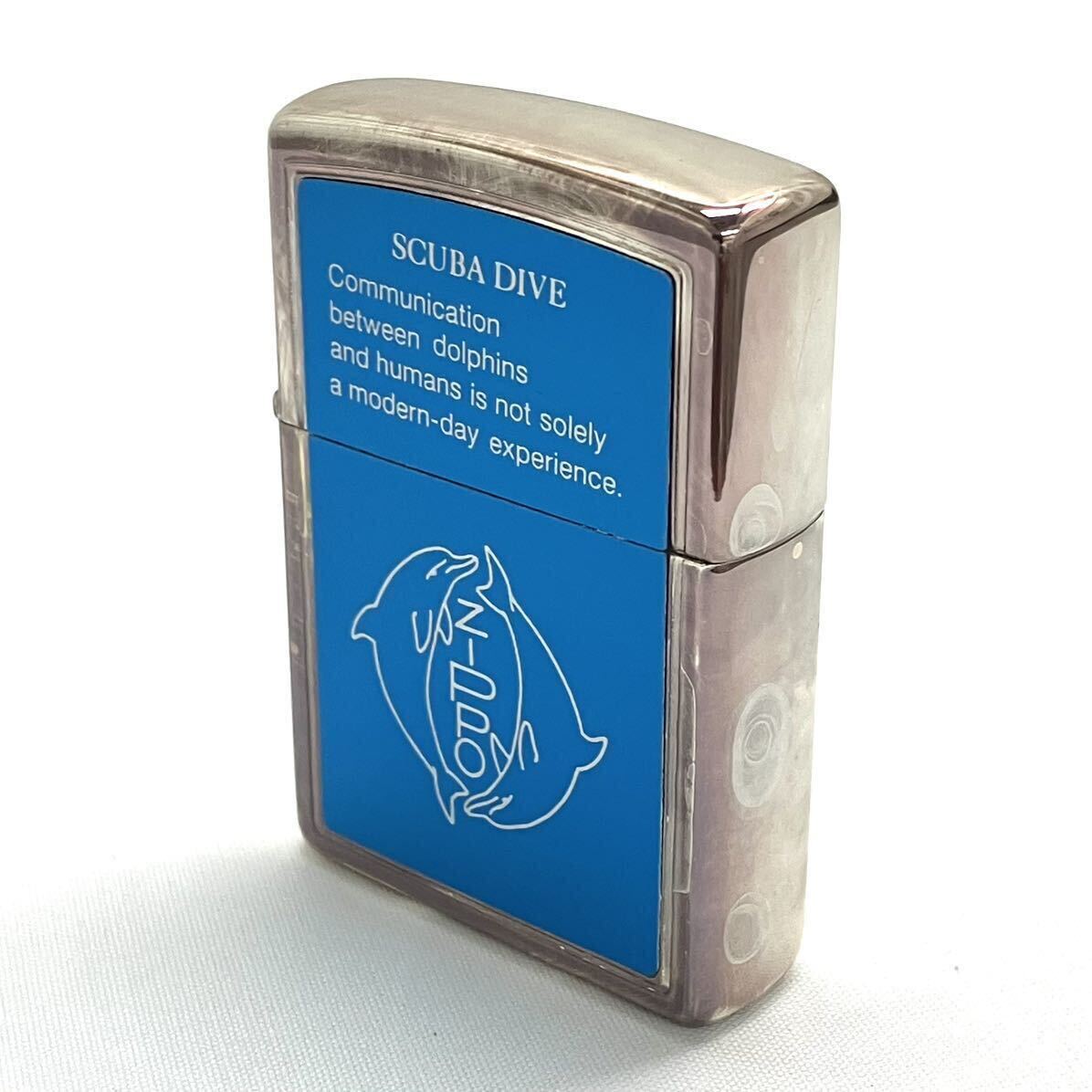 新品未使用 ジッポーライター ZIPPO SCUBA DIVE スキューバダイブ NO.6 オイルライター シルバー／ブルー アメリカ製 ケース入りの画像4