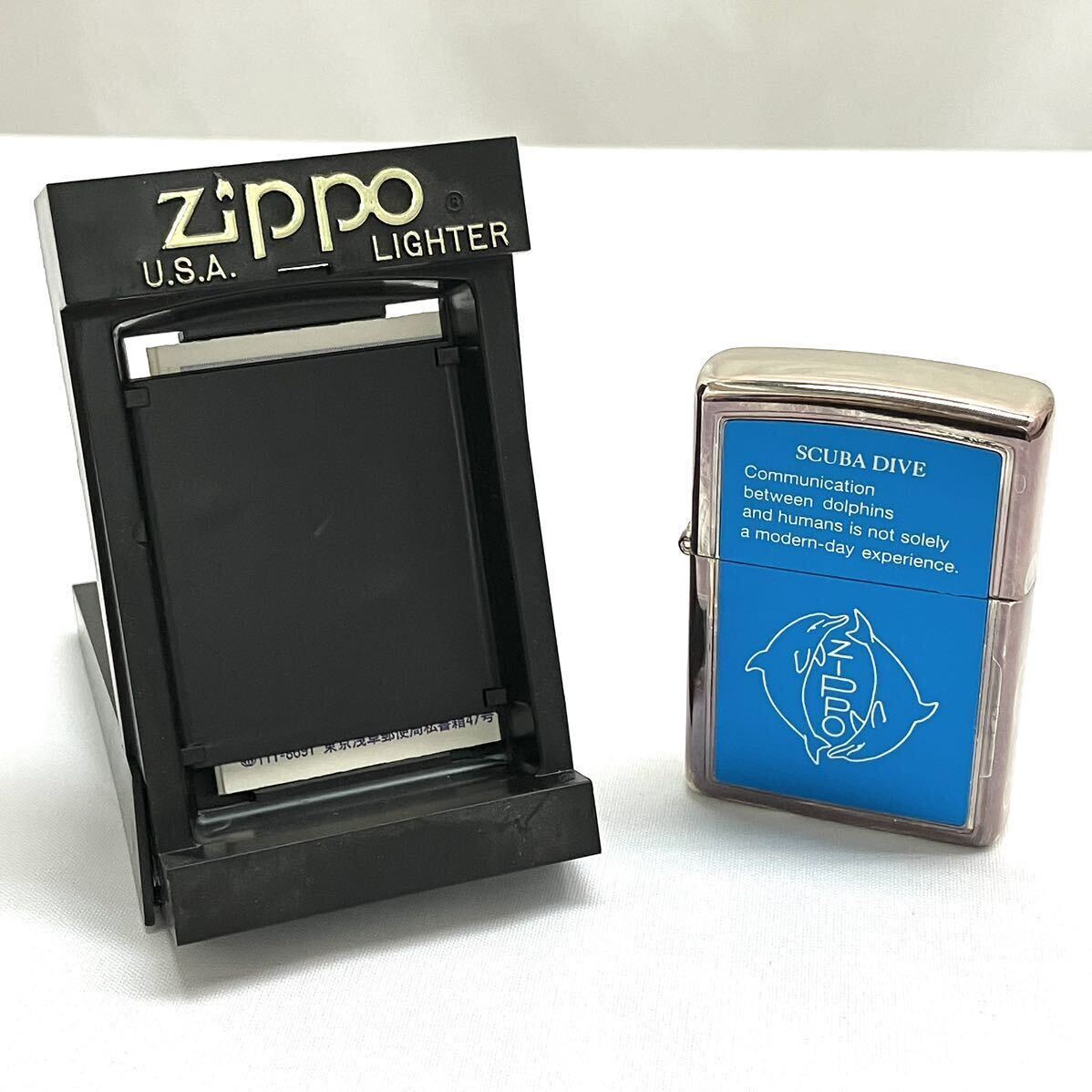 新品未使用 ジッポーライター ZIPPO SCUBA DIVE スキューバダイブ NO.6 オイルライター シルバー／ブルー アメリカ製 ケース入りの画像9