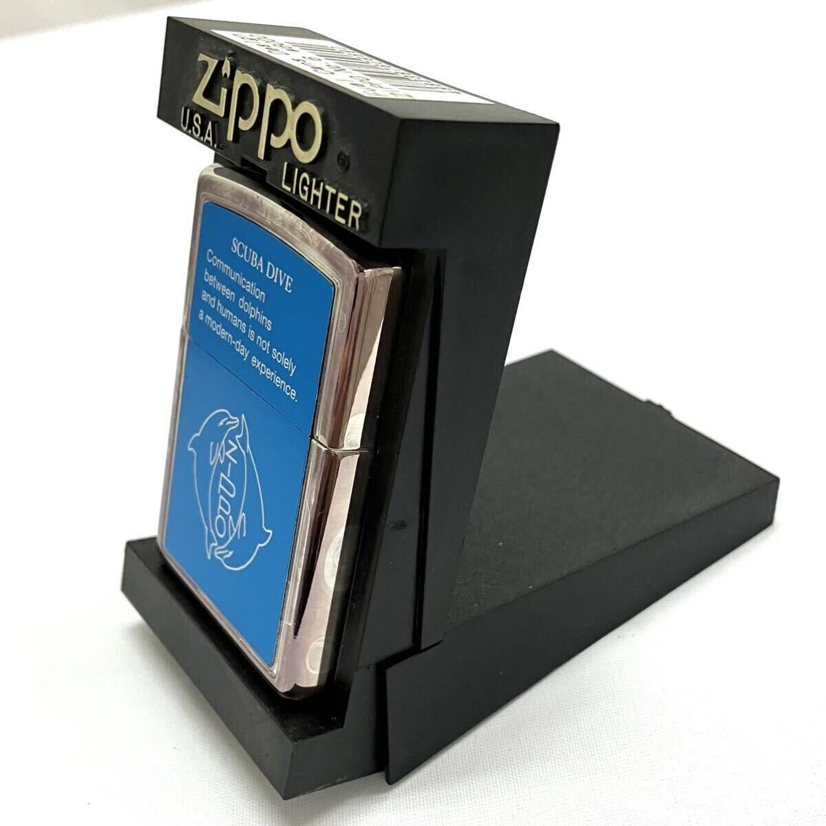 新品未使用 ジッポーライター ZIPPO SCUBA DIVE スキューバダイブ NO.6 オイルライター シルバー／ブルー アメリカ製 ケース入りの画像3