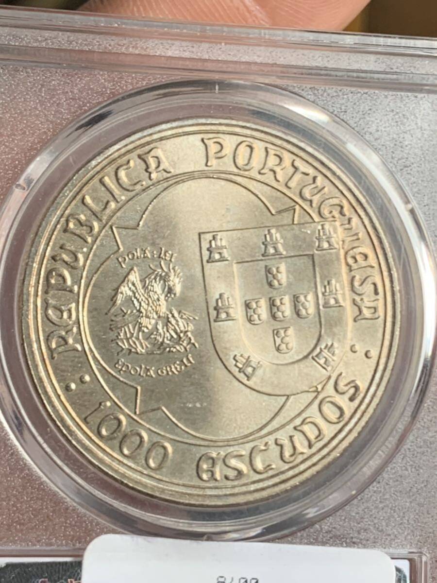 外国コイン　銀貨　ポルトガル銀幣 鑑定済み MS67 極細工 収蔵品 _画像9