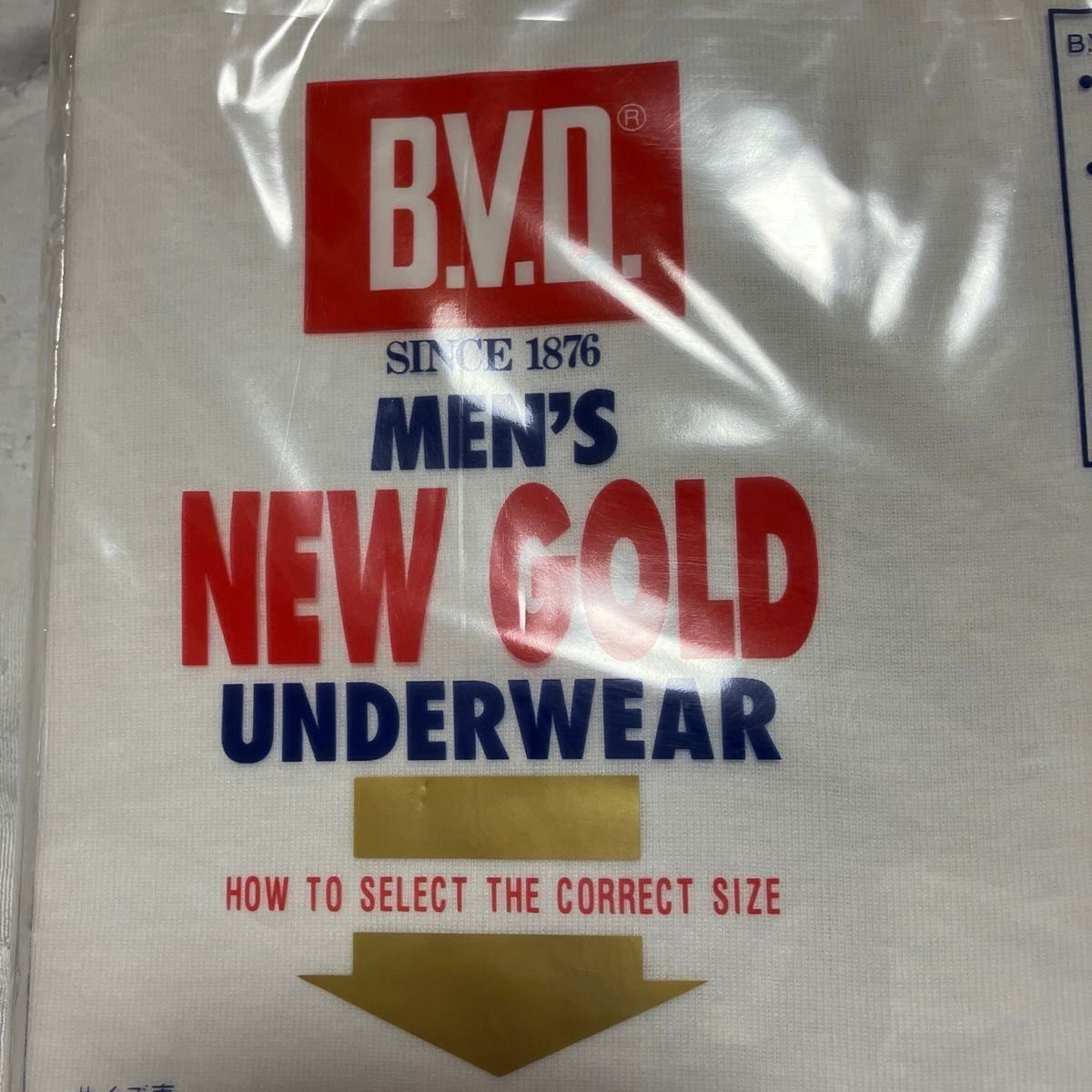 未使用　BVD U首半袖Tシャツ　NEW GOLD  Lサイズ　2枚組　①