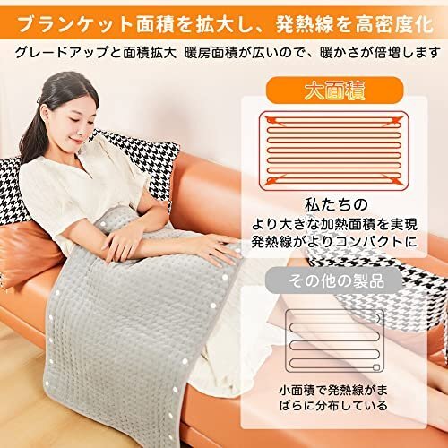 人気商品！ 電気座布団 ホットマット 電気ホットマット YVZAI ホットカーペット 足元ヒーター 50ｘ100ｃｍ 足温器 1_画像4