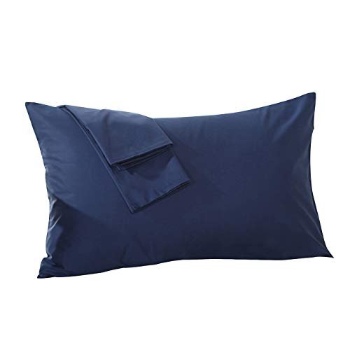 【タイムセール】 （ダークブルー， 75×50ｃｍ） 綿100％ ピローケース 12色 無地 封筒式 枕カバー 75×50ｃｍ（_画像1