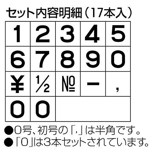 【タイムセール】 1号 スタンプ GRN－1G 連結式 印面8．2×6．4ミリ 柄付ゴム印 ゴシック体 数字セット シャチハタ_画像3