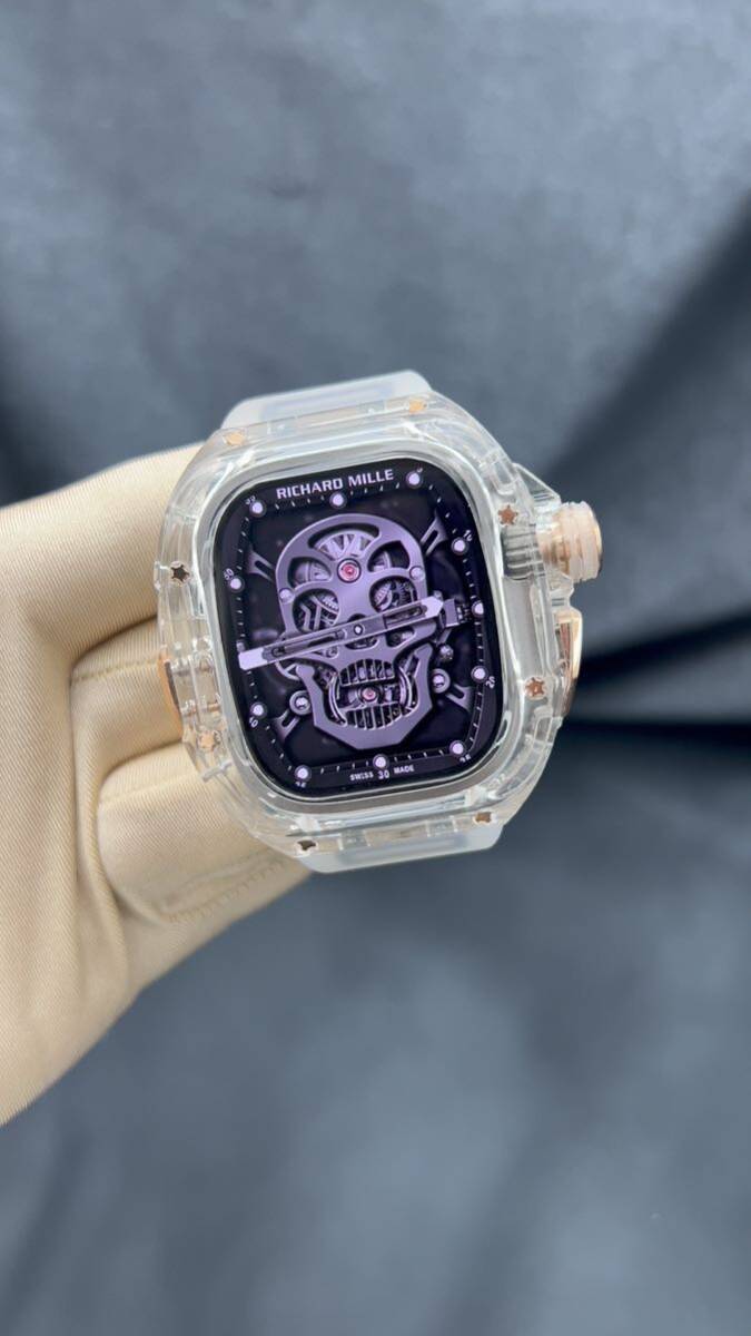  Apple watch crystal glass case rubber belt applewatch 49mm Ultra ultra1 ultra2 Golden concept 