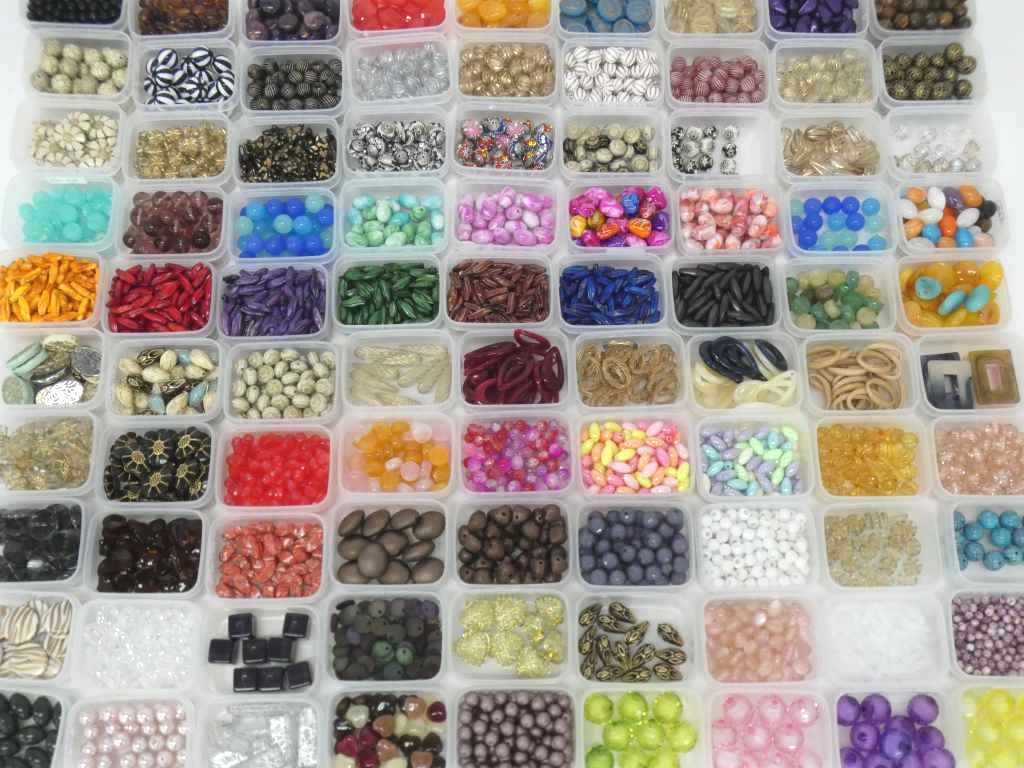 Y027Y...[ hand made ] unused goods riki other beads together large amount 100 case set * material link Vintage beads handcraft 