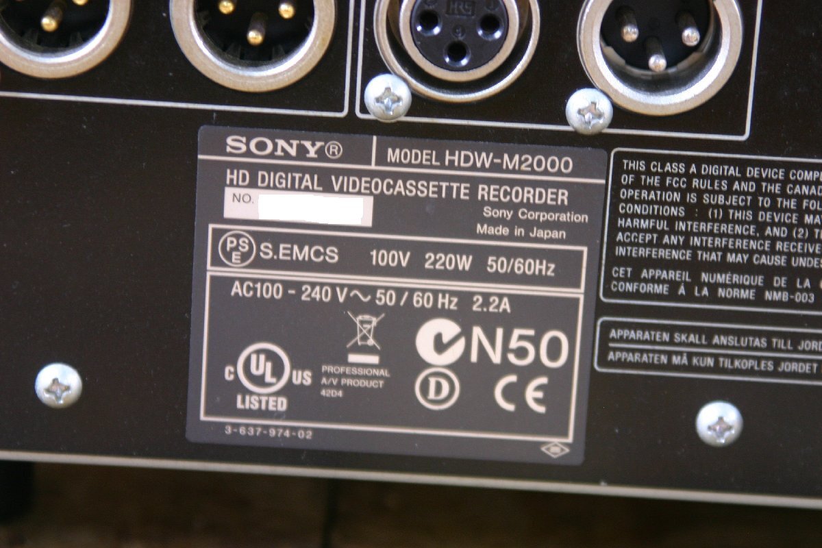 *[ воспроизведение подтверждено ]SONY HDW-M2000 HDCAM магнитофон DRUM 26116H есть перевод текущее состояние товар *V347