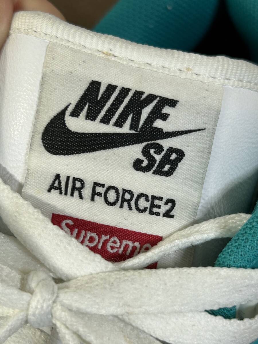 【中古品】ナイキ シュプリーム Supreme Nike SB Air Force 2 New Emerald 27.5cmの画像7