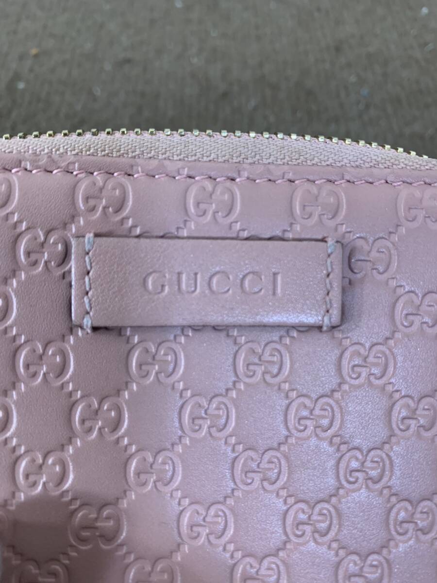 【中古品】GUCCI グッチ マイクログッチ　折り財布 コンパクトウォレット　ピンク_画像8