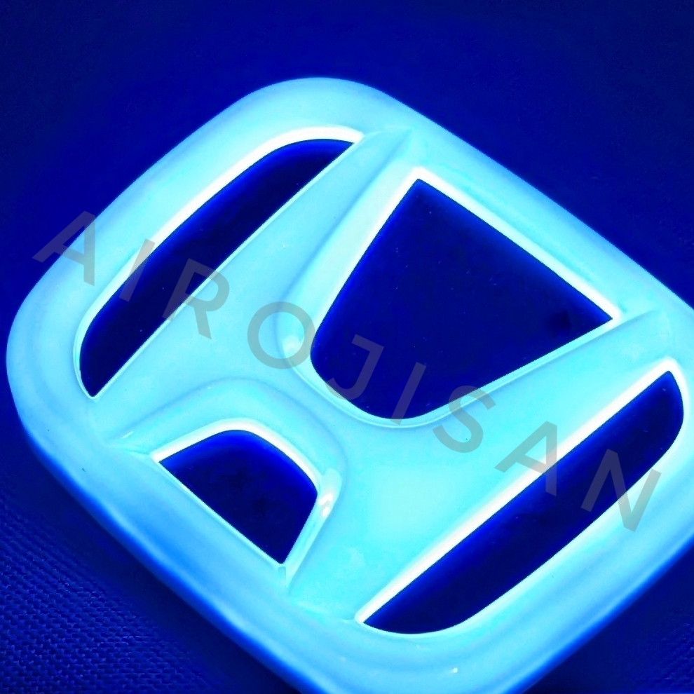 安心の国内発送【送料無料】9.8x8cm 青 ホンダ 4D LEDエンブレムの画像2