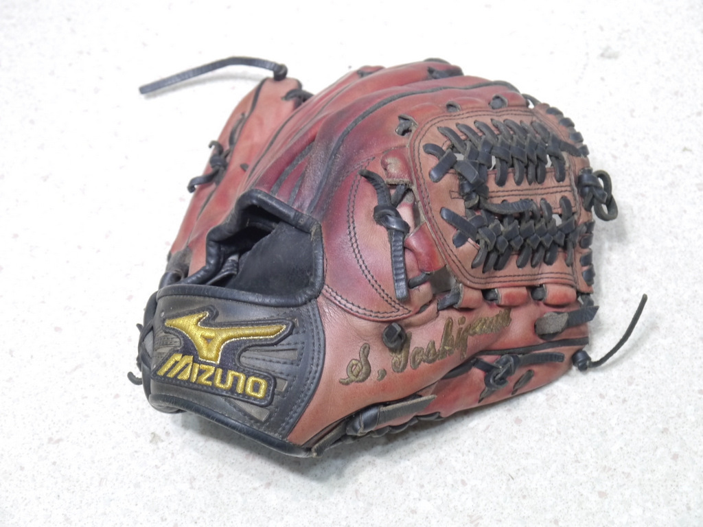 15野球グローブMIZUNOミズノ検)硬式プロ軟式オールラウンド外野手サード内野手セカンド投手ピッチャー支給品オーダー実使用グラブ中古アマ_画像3