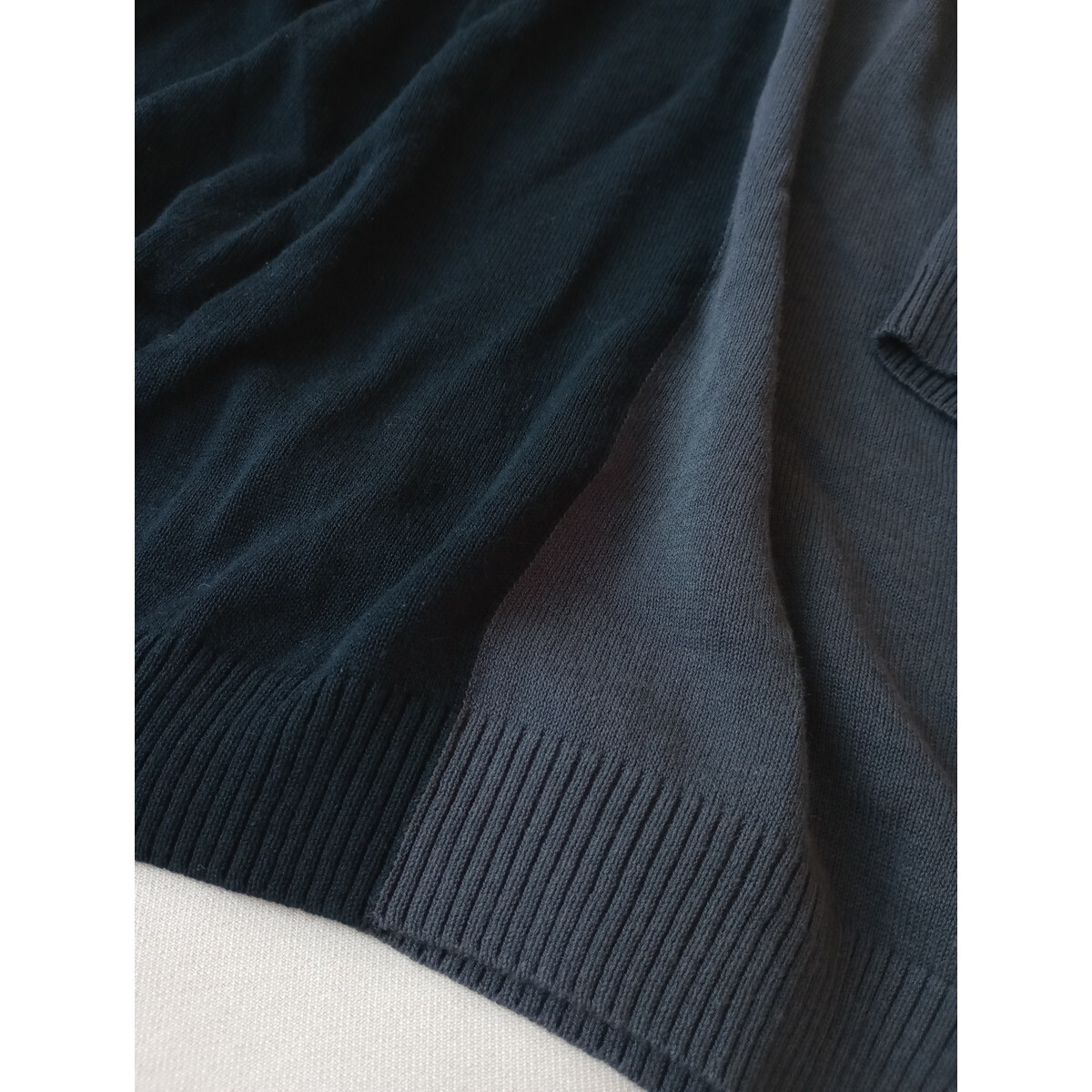 Agaa-ga[ simple also presence . exist one put on ] cotton cotton . color scheme bai color knitted pull over black gray (10Y+0426)