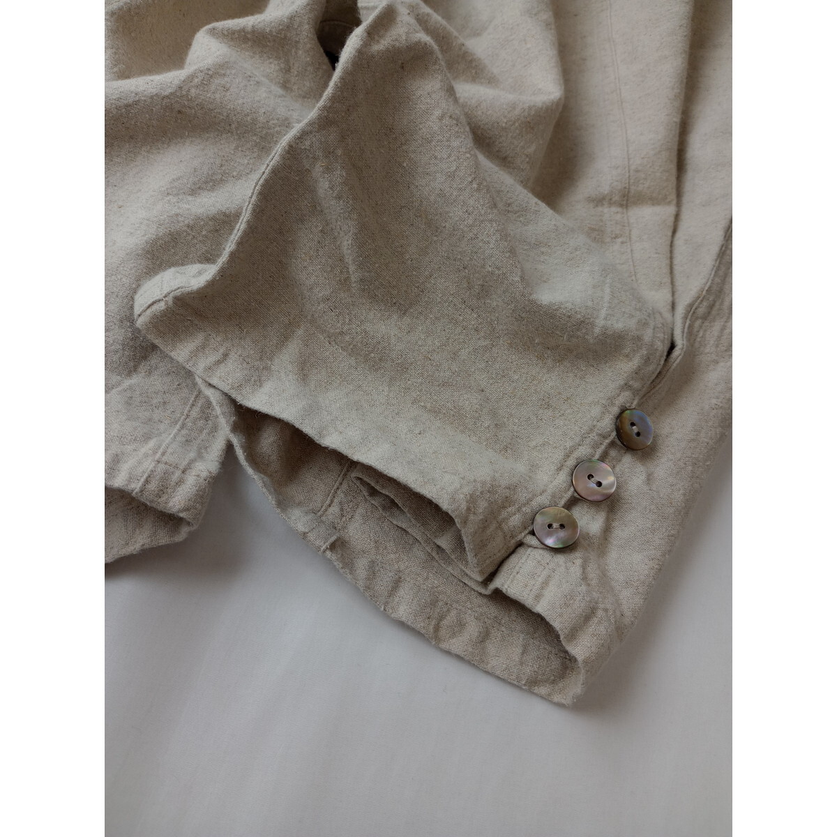 Usaato...[ for sure, important. is I ...] nature material hem 2WAY pants kinali light beige group (3Y+0139)