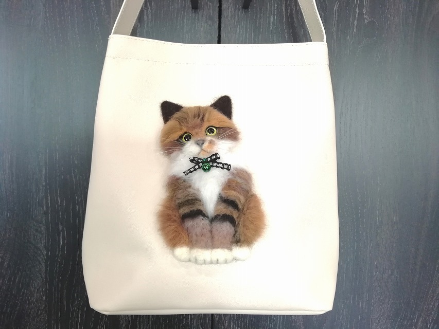  шерстяной войлок кошка кошка Chan one руль сумка * большая сумка * сумка 
