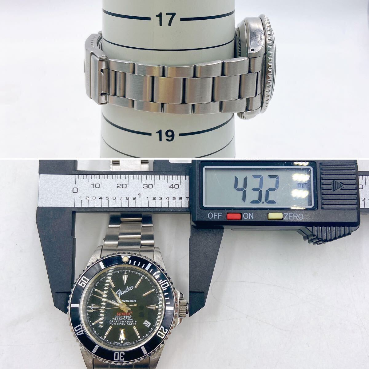 5AC027 [ работа ]FENDER JAPAN крыло Japan anniversary20th часы самозаводящиеся часы б/у текущее состояние товар 